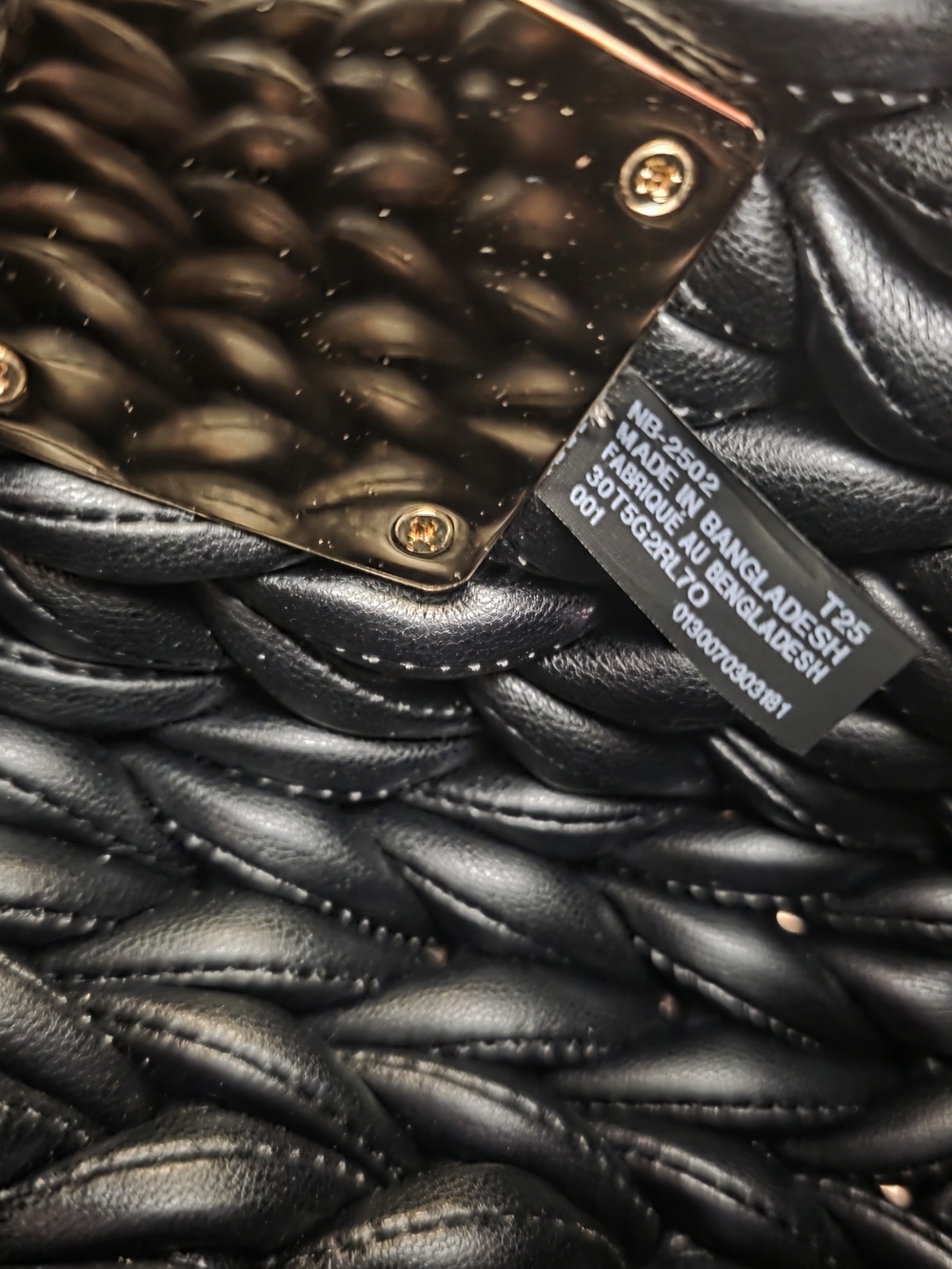 Auth NWT Michael Kors Black Braided Leather Shoulder Bag with Gold Chain - Picture 6 of 11